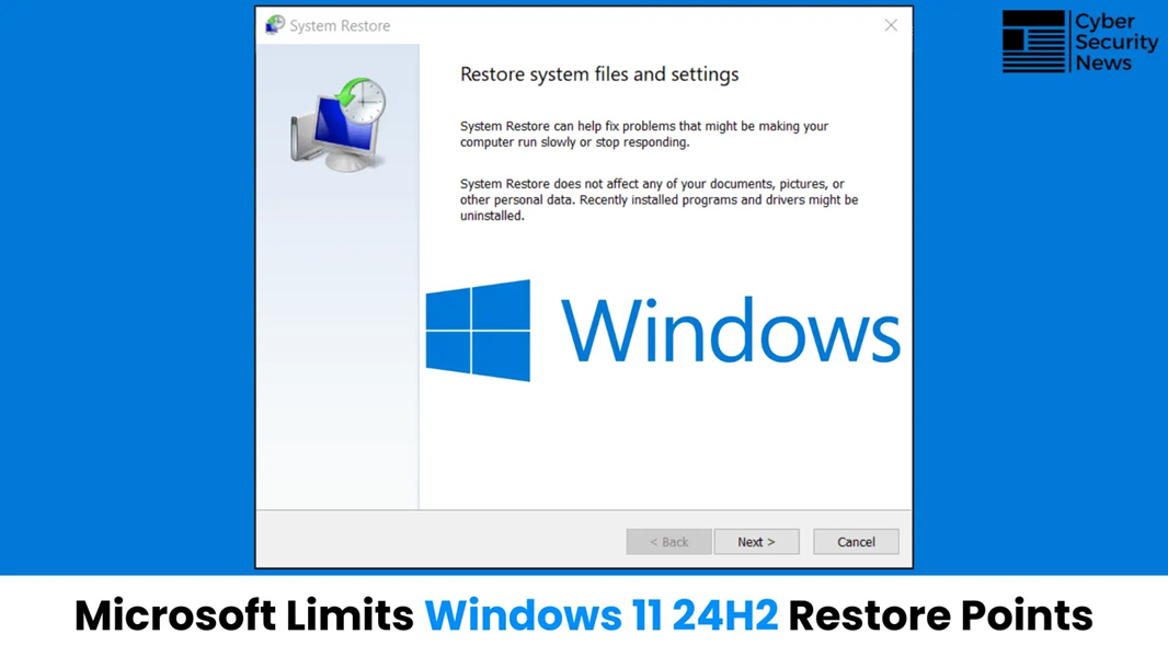 Microsoft ลดระยะเวลา Restore Point เหลือ 60 วัน